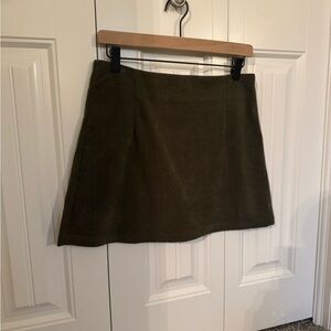 Halara Olive Corduroy Mini Skort